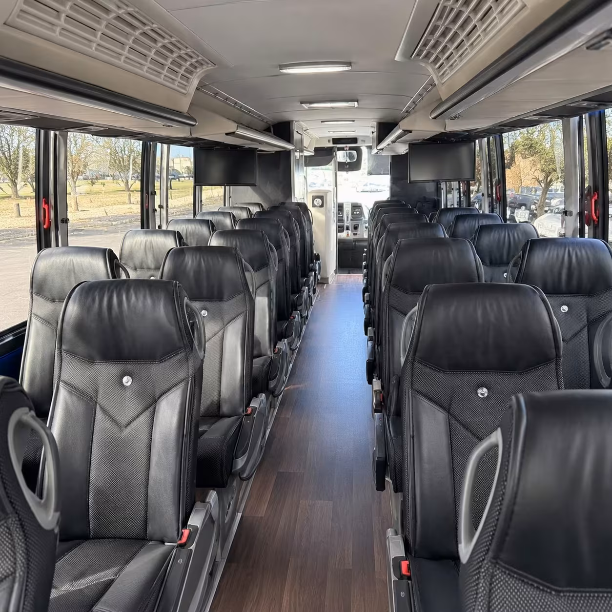 56 passenger charter bus inside