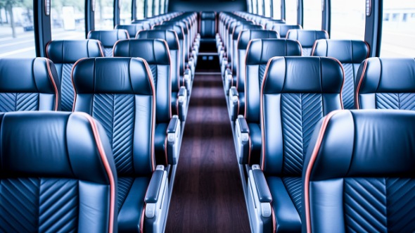 stamford 56 passenger charter bus inside